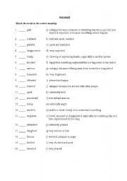 English Worksheet: Feelings