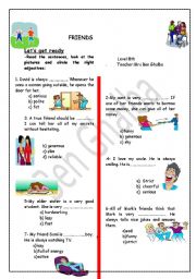 English Worksheet: friends