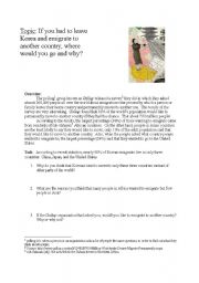 English worksheet: Emigration