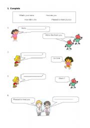 English worksheet: Greetings