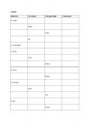 English worksheet: irregular verbs test - version 2