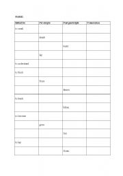 English Worksheet: irregular verbs test - version 2