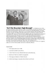 English worksheet: Aint no mountai 