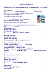 English Worksheet: Baby - Justin Bieber