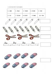 English Worksheet: count and write ethe numbers