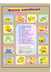 English Worksheet: Busy smileys