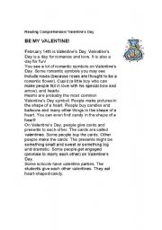 English Worksheet: Reading Comprehension: Valentines Day