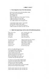 English worksheet: song 