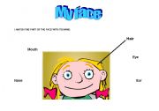 English worksheet: my face