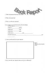 English Worksheet: Book report