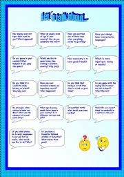 English Worksheet: Lets talk about-2 pages