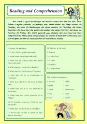 English Worksheet: Reading about routine