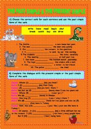English Worksheet: THE PAST SIMPLE & THE PRESENT SIMPLE