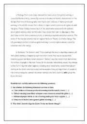 English Worksheet: Global warming