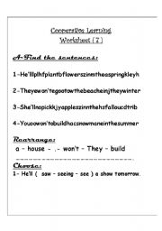 English Worksheet: The future ( will / won´t )