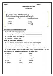 English Worksheet: Past tenses