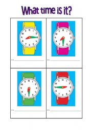 English Worksheet: What time is it? (2 pages)