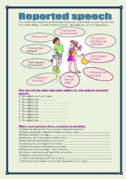 English Worksheet: Reported speech