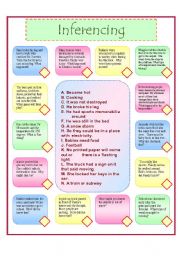 English Worksheet: Inferencing matching activity