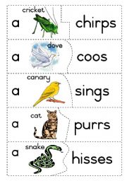 English Worksheet: Sounds animals make - puzzle game