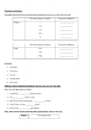 English worksheet: Possessive Pronouns