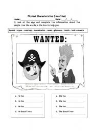 English Worksheet: Has and Have