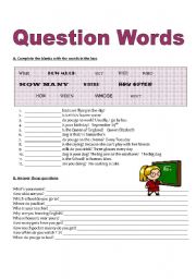 English Worksheet: Question words