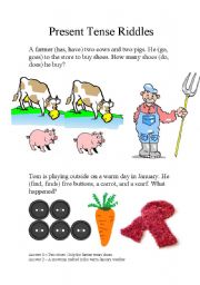 English Worksheet: Present Simple Riddles