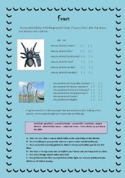 English worksheet: FEARS