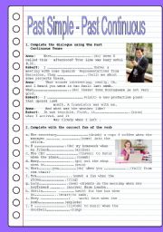 English Worksheet: PAST SIMPLE-PAST CONTINUOUS
