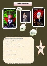 English Worksheet: Alice in Wondeland