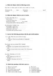 English worksheet: Exam Paper / Worksheet