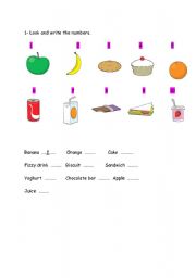 English worksheet: name of the food