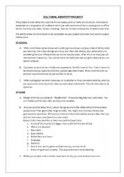 English Worksheet: Cultural Identity Project