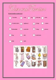 English Worksheet: HOUSE and FURNITURE