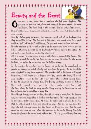 English Worksheet: Beauty and the beast