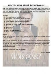 English Worksheet: DID YOU HEAR ABOUT THE MORGANS 35 first minutes