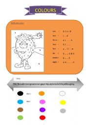 English Worksheet: Colours - reading and writing 