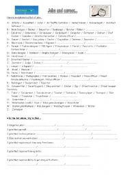 English worksheet: job list