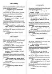 English Worksheet: sould have