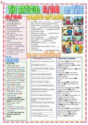 English Worksheet: The article: 