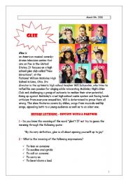 English Worksheet: GLEE! - Lean on me listening activity