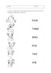 English Worksheet: Numbers 0-5