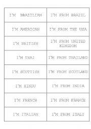 Memory Game - Countries and Nationalities