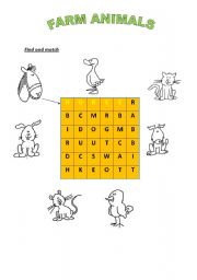 English Worksheet: FARM ANIMALS