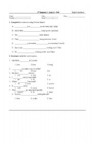 English worksheet: Present simple quiz