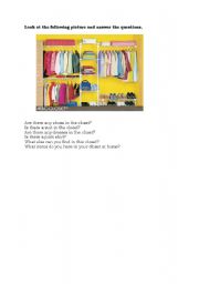 English worksheet: Clothes- Are there...? / Is there...?