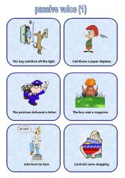 English Worksheet: Passive voice cards 1 (06.04.10)