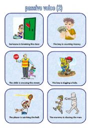 English Worksheet: passive voice cards 2 (06.04.10)