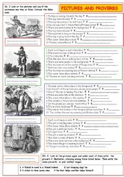 English Worksheet: Pictures and proverbs
